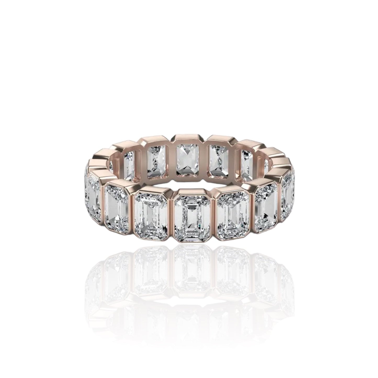 Mai - Emerald Cut Eternity Band 3*5mm Moissanite