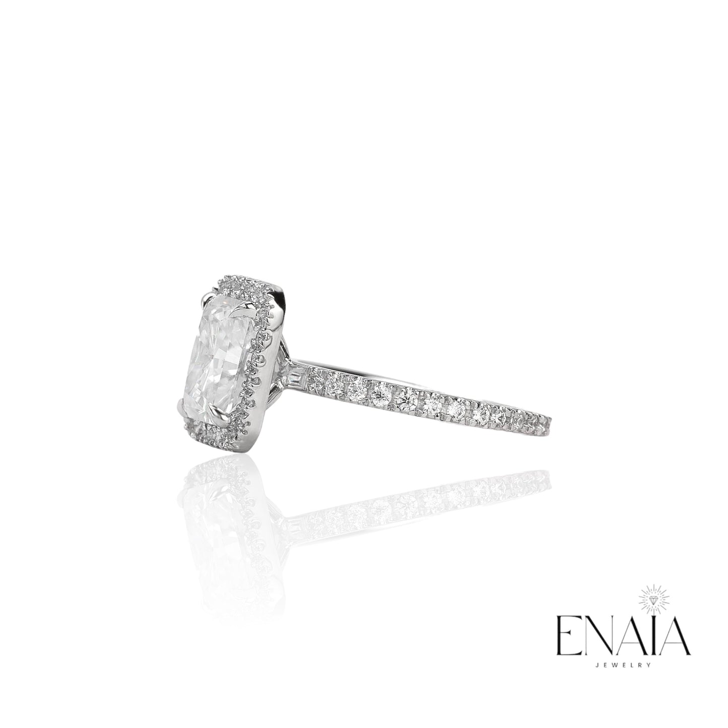 Elise - Modern Radiant Cut Moissanite 2ct