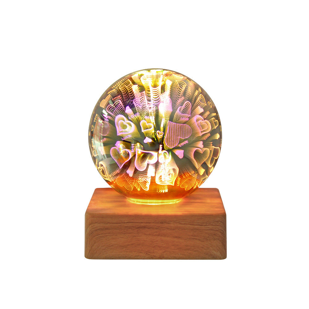 USB 3D Firework Crystals Ball Night Light