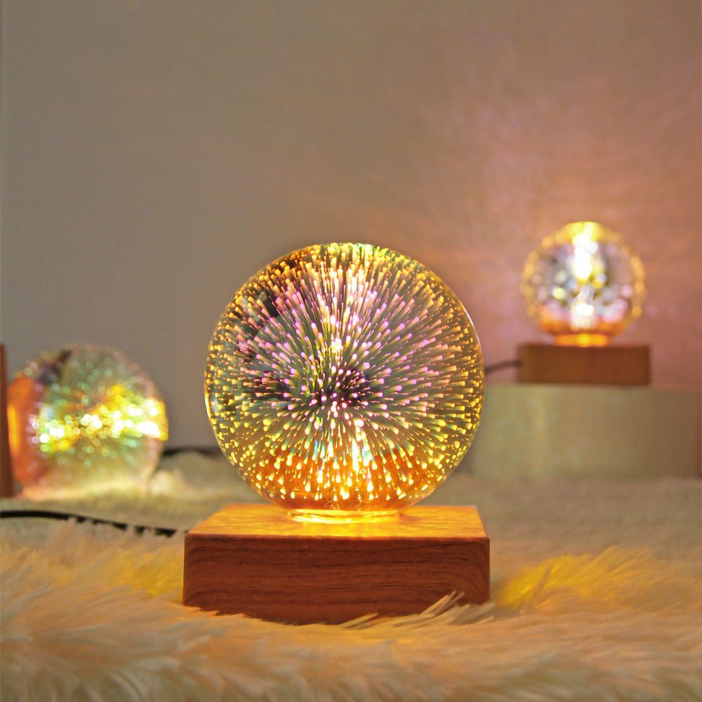 USB 3D Firework Crystals Ball Night Light