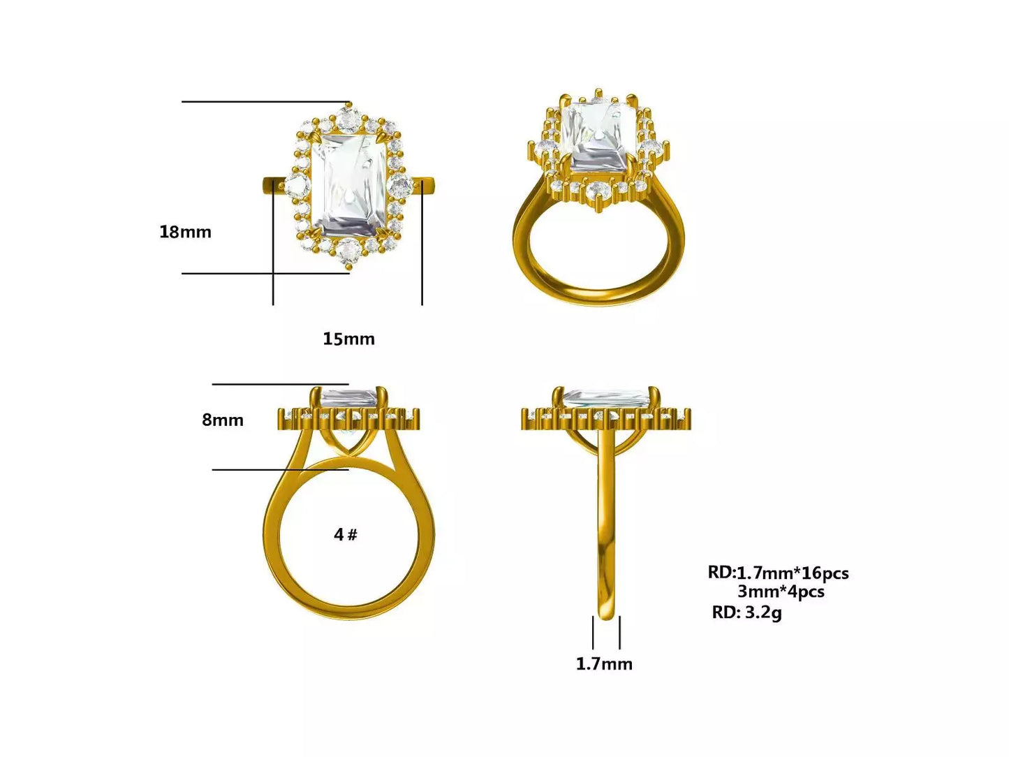 Mary - Emerald Cut Moissanite 5ct