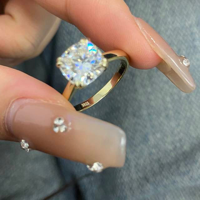 Shauna - Old Mine Cushion Cut Moissanite 3ct