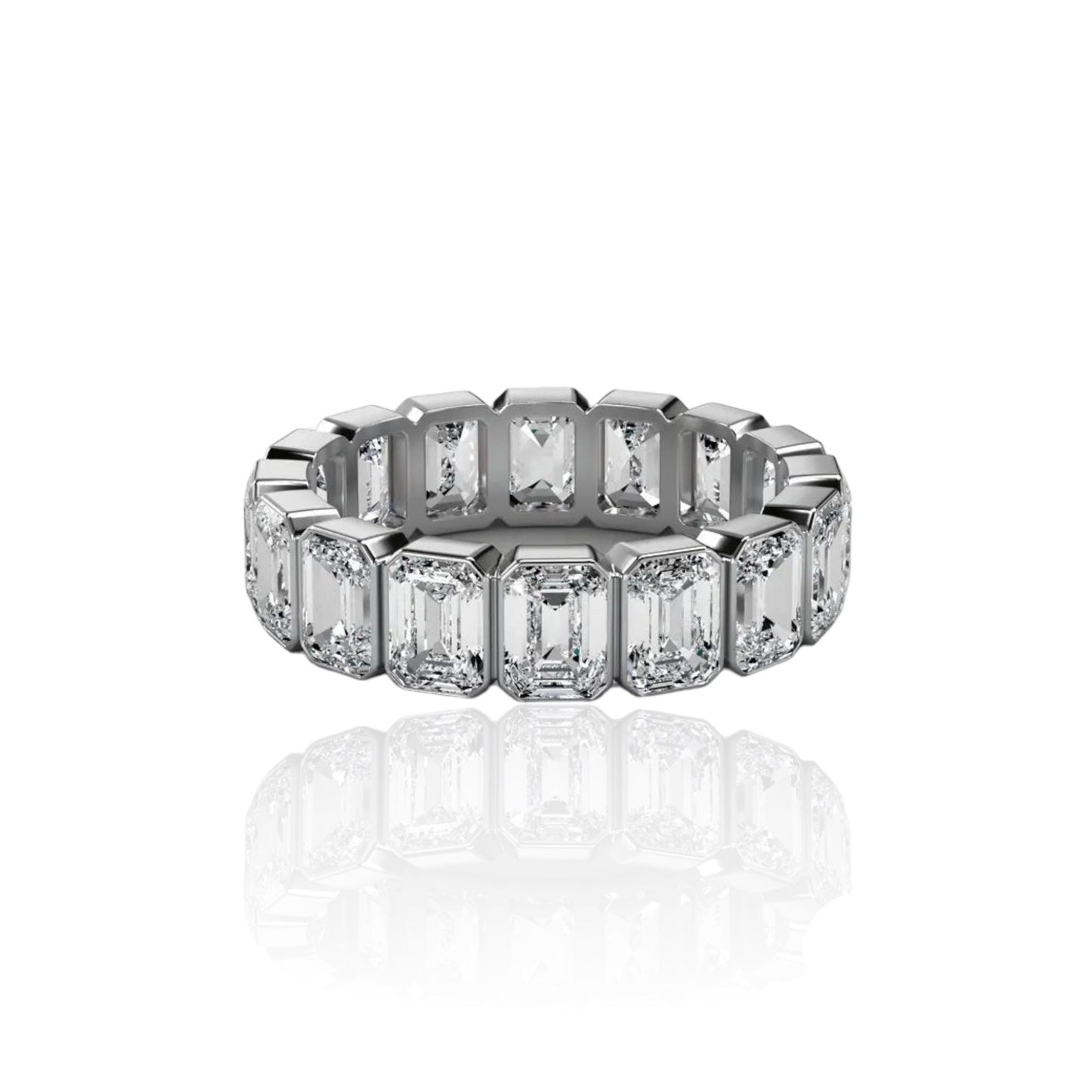 Mai - Emerald Cut Eternity Band 3*5mm Moissanite