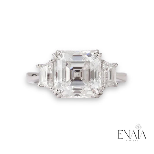 Albie Asscher Cut Moissanite 3.5ct