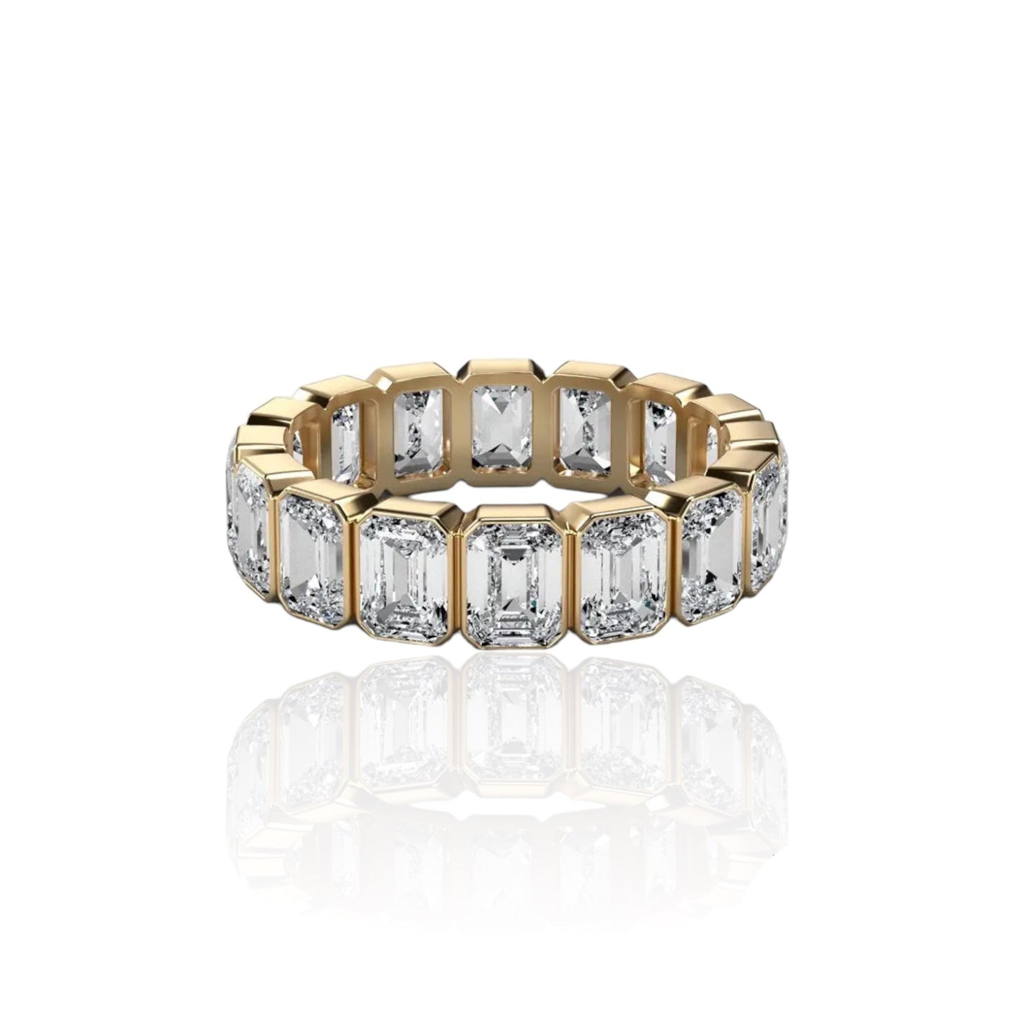 Mai - Emerald Cut Eternity Band 3*5mm Moissanite