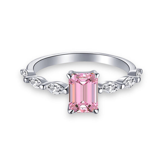 Adaline Pink Ring-  925 Sterling Silver Cubic Zirconia