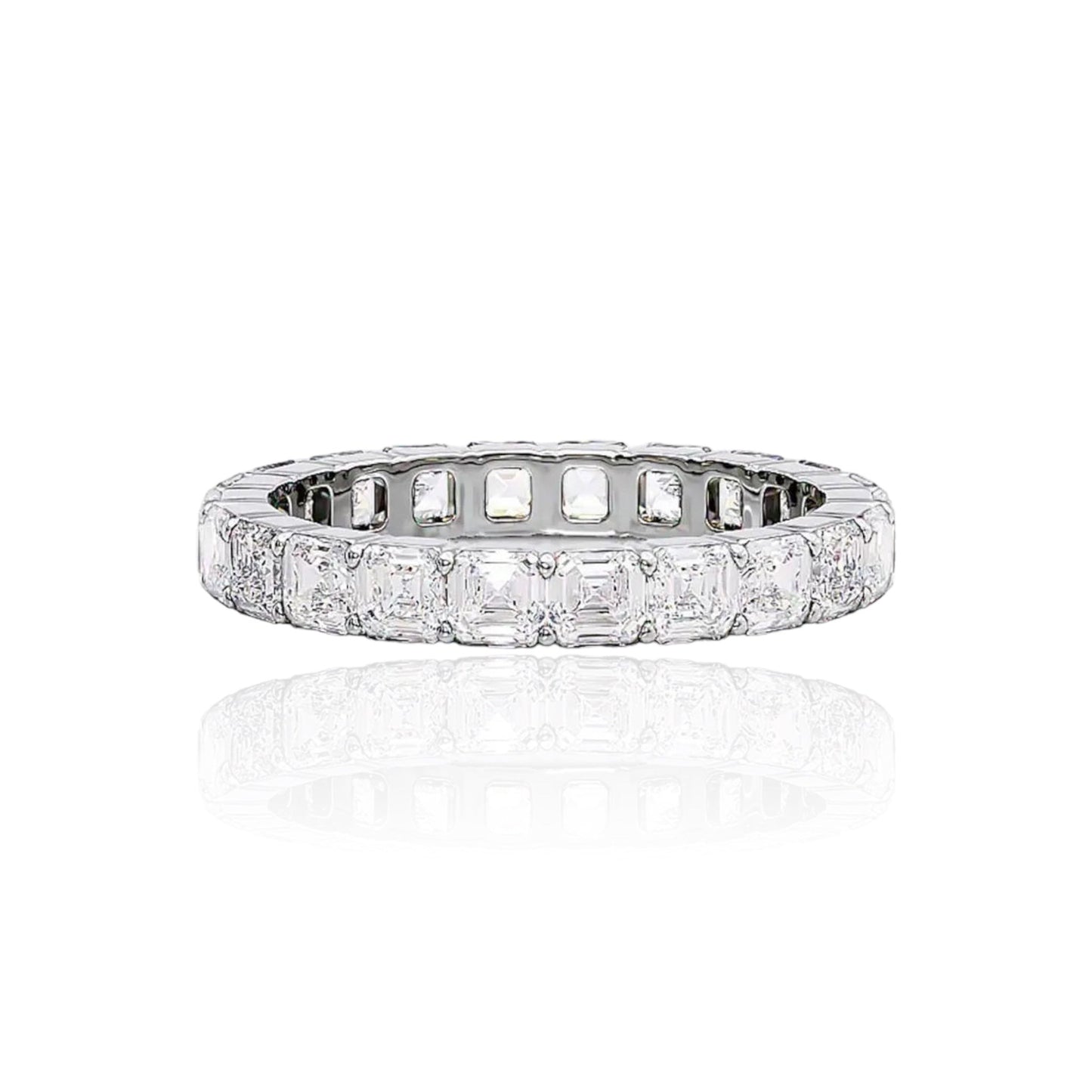 Eternity Band Asscher Cut 3*3mm Moissanite