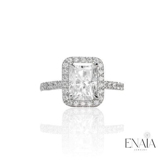 Elise -  Modern Radiant Cut Moissanite 2ct