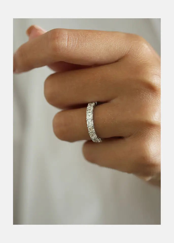 Eternity Band Asscher Cut 3*3mm Moissanite