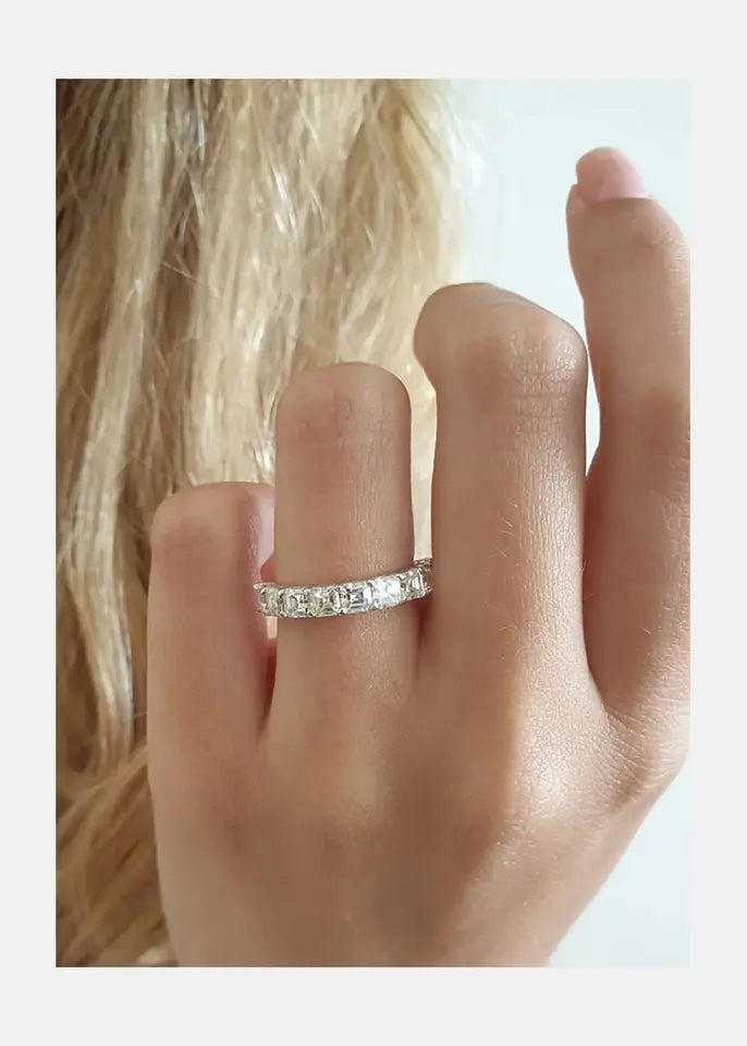 Eternity Band Asscher Cut 3*3mm Moissanite