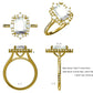Gold Beatrice - Radiant Cut Moissanite 4 Ct