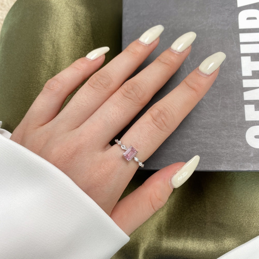 Adaline Pink Ring-  925 Sterling Silver Cubic Zirconia