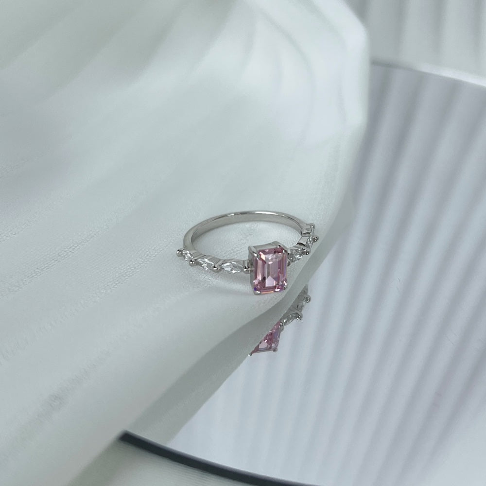 Adaline Pink Ring-  925 Sterling Silver Cubic Zirconia