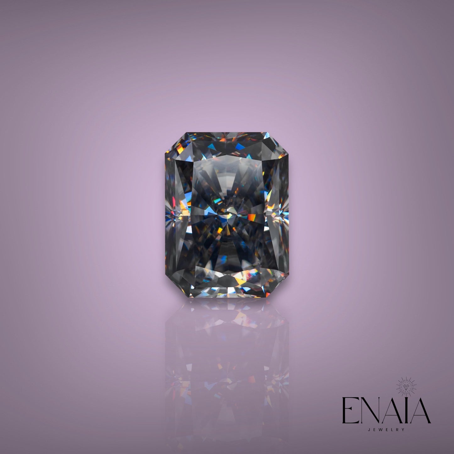 Grey Radiant cut Moissanite