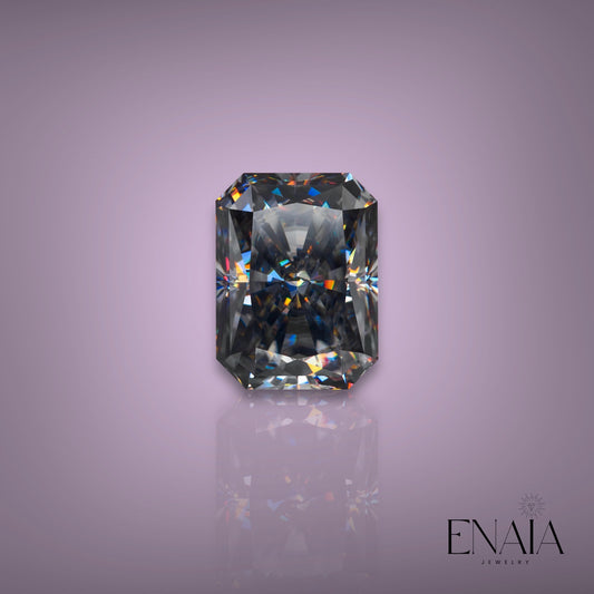 Grey Radiant cut Moissanite