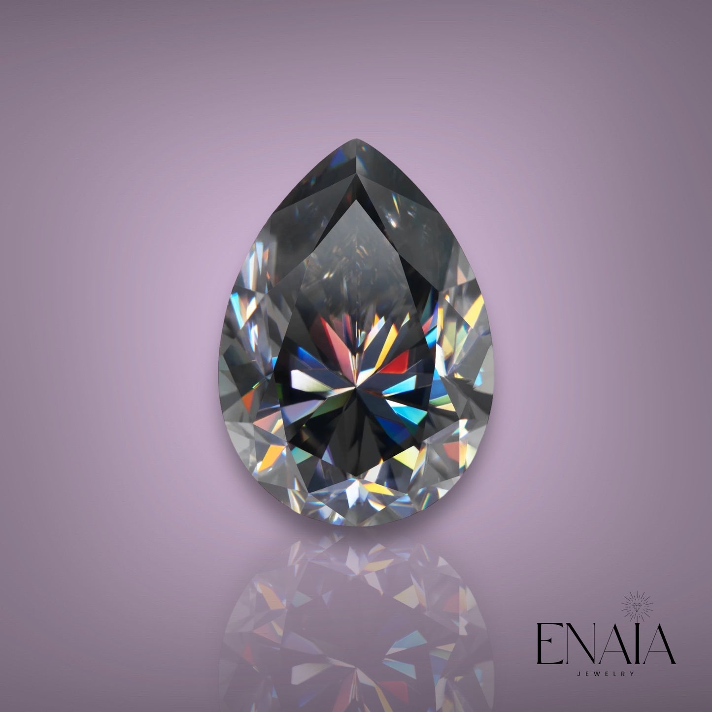 Grey Pear cut Loose Moissanite